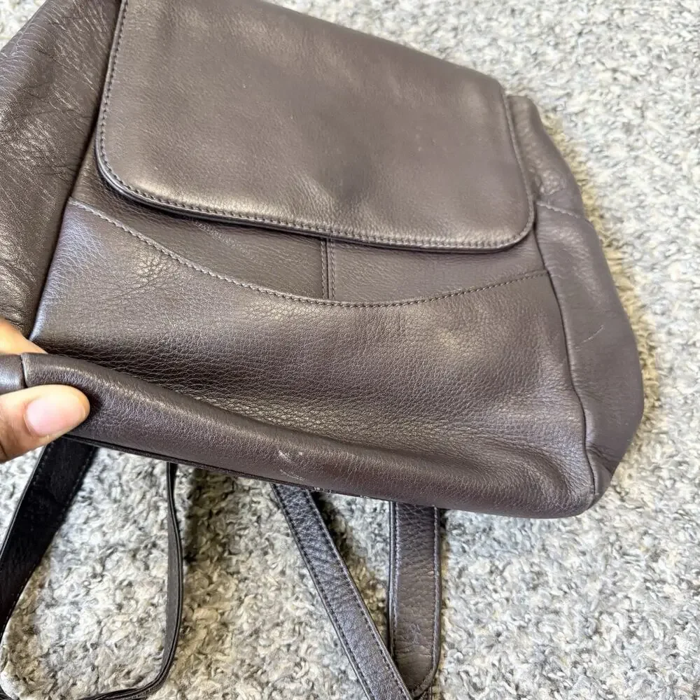 Hobo International Brown Leather Backpack Travel Bag purse Medium